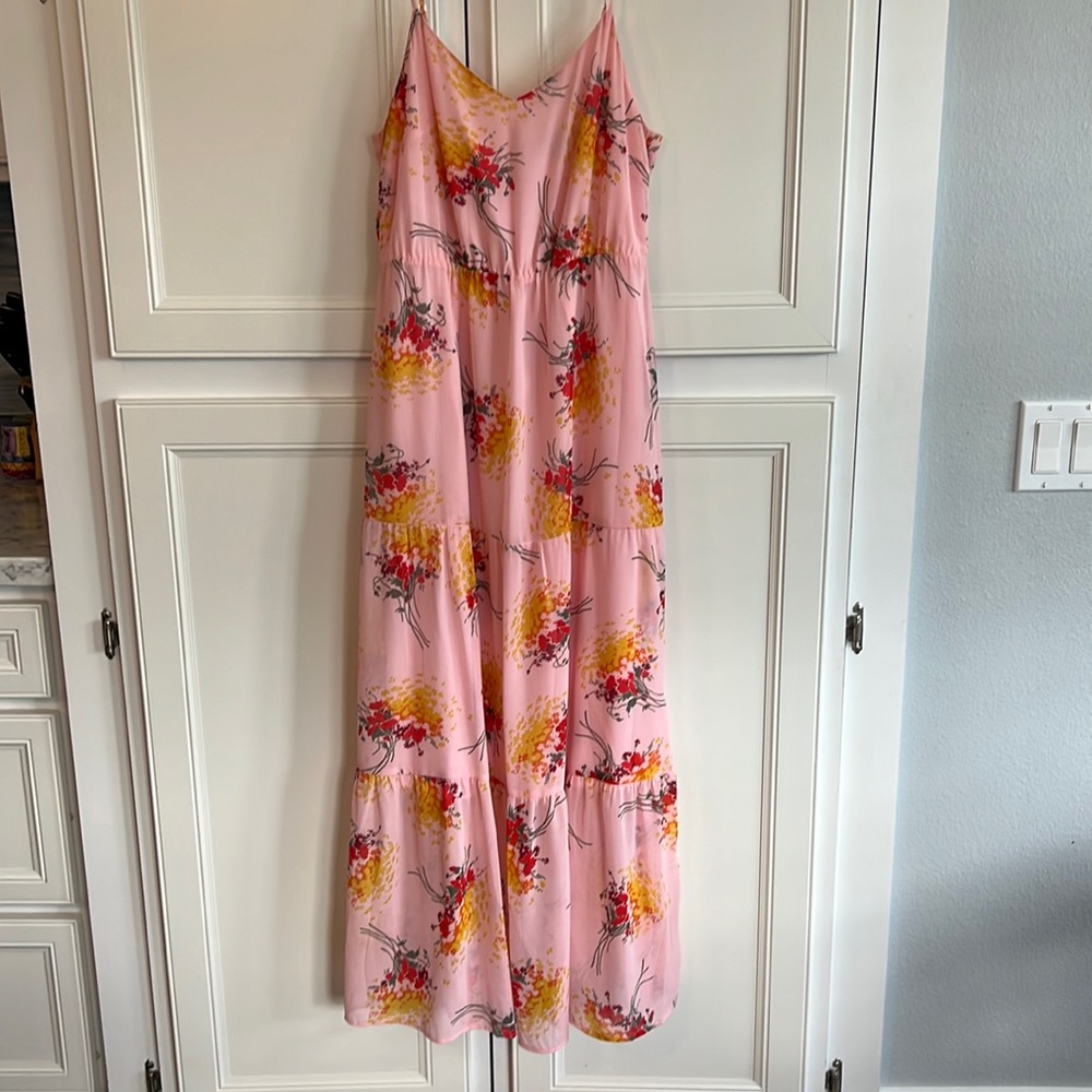 J. Crew Pink Floral Maxi Dress